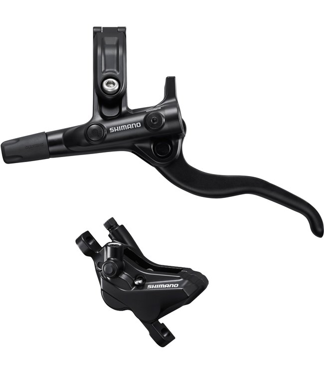 Shimano BR-MT420/BL-M4100 Deore bled brake lever/post mount 4 pot calliper, rear left
