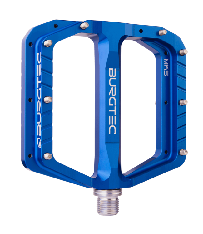 Burgtec Penthouse Flat MK5 Pedals - Deep Blue - Steel Axle