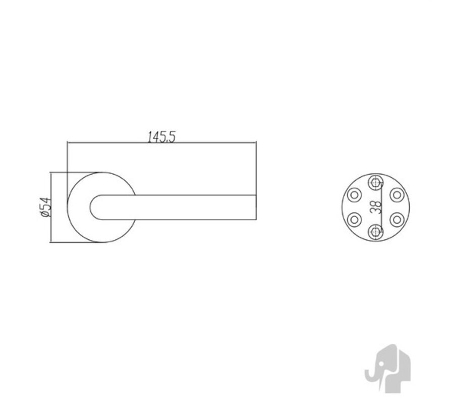 Best Buy deurklink 204R - Mat RVS- rond