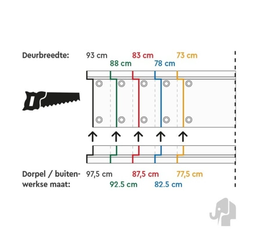 FlexiKozijn - Wit - Muurdikte 70 - 270x93cm
