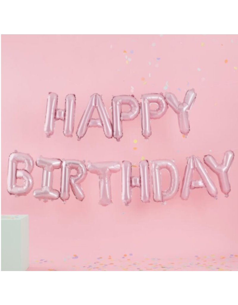 Gingerray Happy Birthday balloon pink