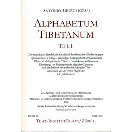 Opuscula Tibetana Alphabetum Tibetanum, 2 Bände, übersetzt von Peter Lindegger