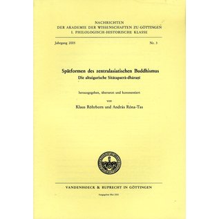 Vandenhoeck & Ruprecht Spätformen des zentralasiatischen Buddhismus, von Klaus Röhrborn und Andras Rona-Tas