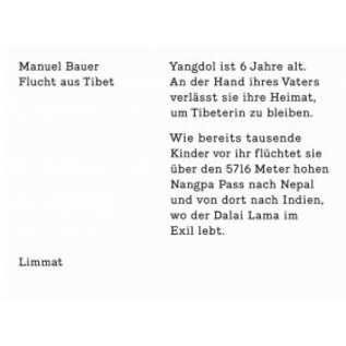 Limmat Verlag Zürich Flucht aus Tibet, von Manuel Bauer
