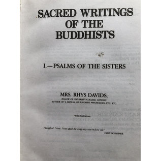 Cosmo Publications Delhi Sacred Words of the Buddhists, 3 vols, by  Mrs. Rhys Davids