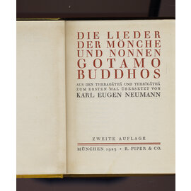 R. Piper & Co. München Die Lieder der Mönche und Nonnen, übersetzt von Karl Eugen Neumann