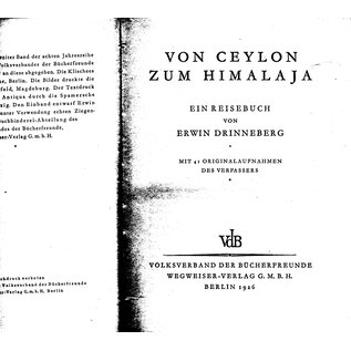 Wegweiser Verlag Berlin Von Ceylon zum Himalaya, von Erwin Drinneberg