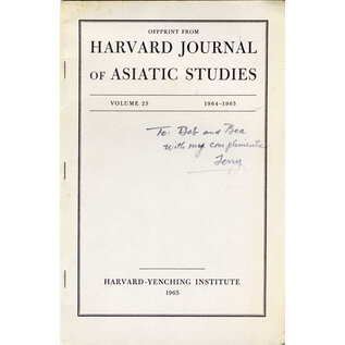 Harvard Journal Mortuary Customs at SaSkya, Tibet (Offprint), by Turrell Wylie