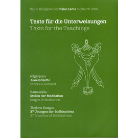 Dalai Lama in Zürich 2016: Texts for the Teaching  (english and german)