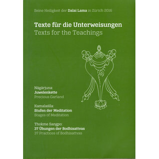 Dalai Lama in Zürich 2016: Texte für die Unterweisungen (Deutsch+ Englisch