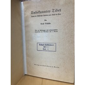 Verlag von Paul Parey in Berlin Unbekanntes Tibet, von Ernst Schäfer