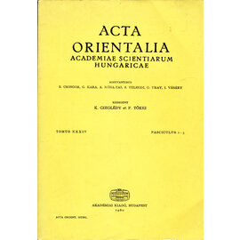 Acta Orientalia Acta Orientalia XXXIV (1980) ed. K. Czegledy, F Tökei