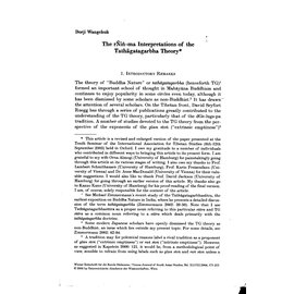 Wiener Zeitschrift für die Kunde Südasiens Die rNiing-ma Interpretations of the Tathagatagarbha Theory, by Dorji Wangchuk