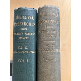 Kegan Paul Trench Trübner & Co. London Medieval Research from Eastern Asiatic Sources, by E(mil) Bretschneider