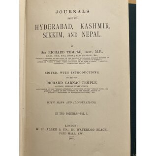 W.H. Allen & Co. London Journals kept in Hyderabad Kashmir Sikkim and Nepal, by Richard Temple