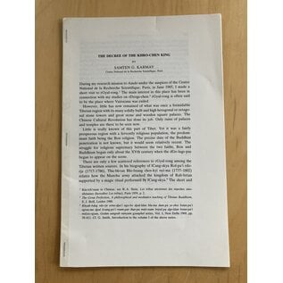 Offprint The Decree of the Khro-chen King, by Samten G. Karmay