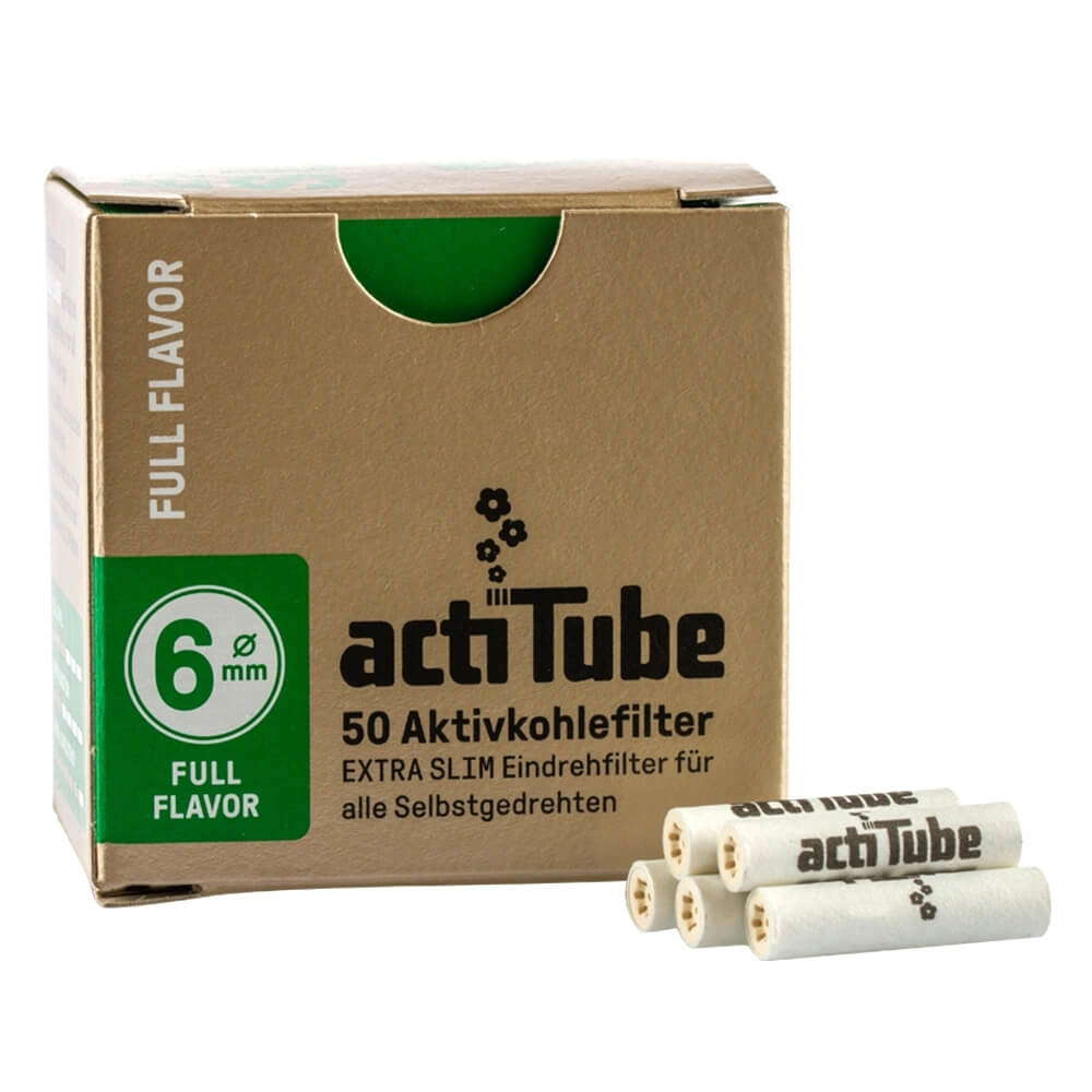 actiTube - Activated Charcoal Filters for Rolling 8,4mm - 1 Box = 100  Filters