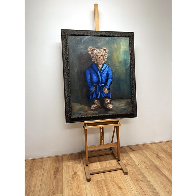 Painting - Rick Triest - 80x100 cm - Sir Bobby the Teddybear - ‘’Sir Bobby @ home’’