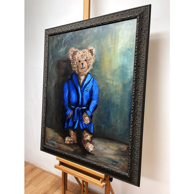 Painting - Rick Triest - 80x100 cm - Sir Bobby the Teddybear - ‘’Sir Bobby @ home’’