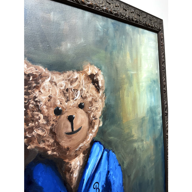Painting - Rick Triest - 80x100 cm - Sir Bobby the Teddybear - ‘’Sir Bobby @ home’’