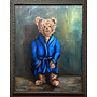 Olieverf schilderij- 80x100 cm -Rick Triest -Sir Bobby de teddybeer - ‘’Sir Bobby @ home’’