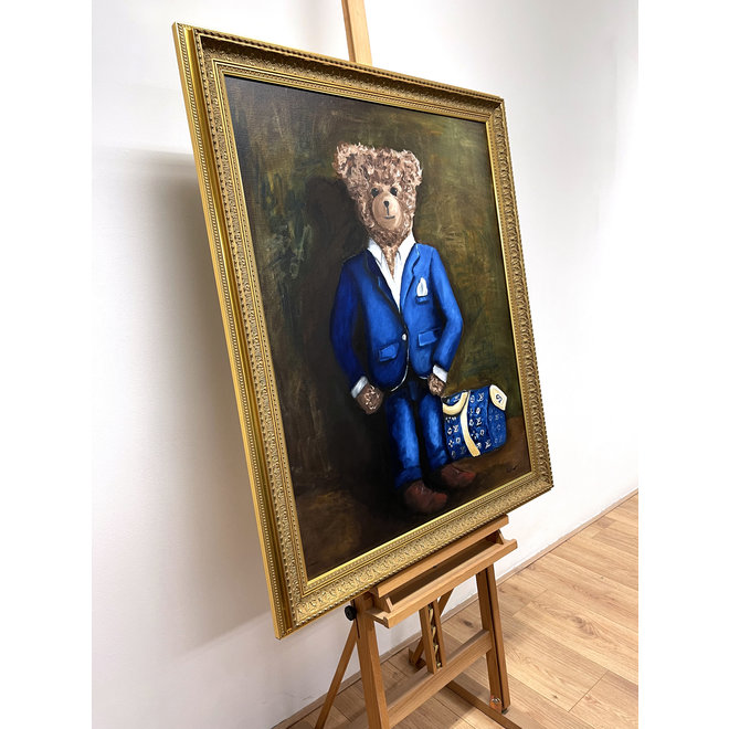 Oil painting - Rick Triest - 80x100 cm - Sir Bobby in his new matching suit