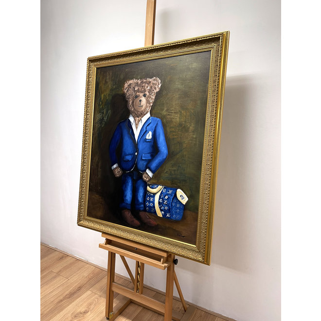 Oil painting - Rick Triest - 80x100 cm - Sir Bobby in his new matching suit