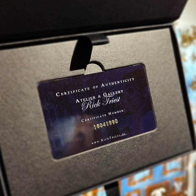 Olieverf schilderij- 80x100 cm -Rick Triest -Sir Bobby de teddybeer - ‘’Sir Bobby @ home’’