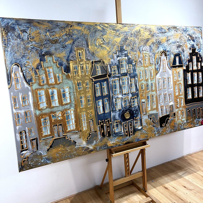 Painting - Rick Triest  - 120x220 cm - Oxidatie op brons & Metaal - Amsterdam Impasto -Deconstructed style