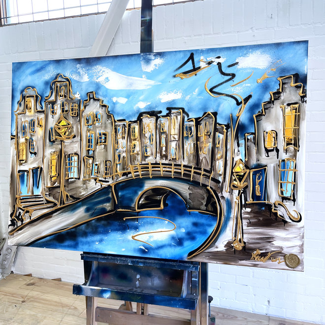 Schilderij- 100x150cm -Rick Triest - Amsterdam Herengracht #1211
