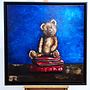 Olieverf schilderij- 80x80 cm -Rick Triest -Sir Bobby de teddybeer- Classic Sir Bobby - Bedtime Story's