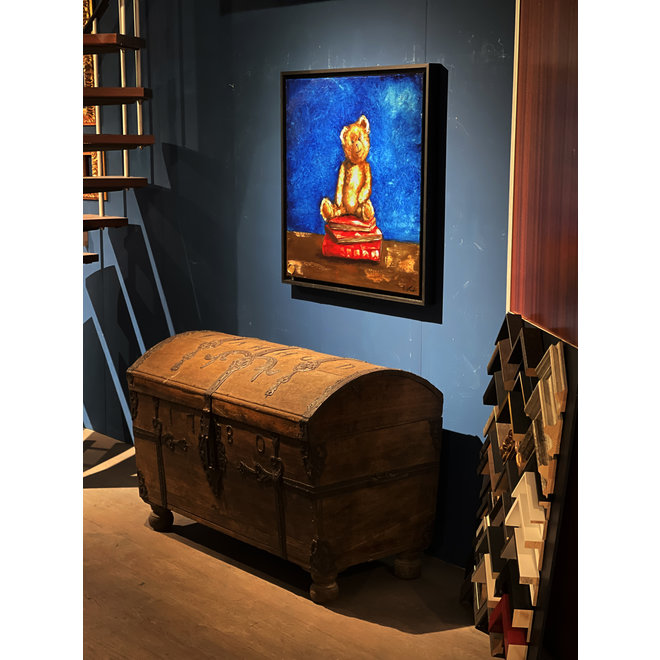 Olieverf schilderij- 80x80 cm -Rick Triest -Sir Bobby de teddybeer- Classic Sir. Bobby -''Bedtime Story's''