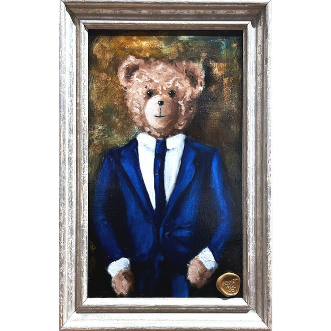 Painting - Rick Triest - 30x50  cm - Sir Bobby the Teddybear -  ''Classic Sir. Bobby's Portrait''