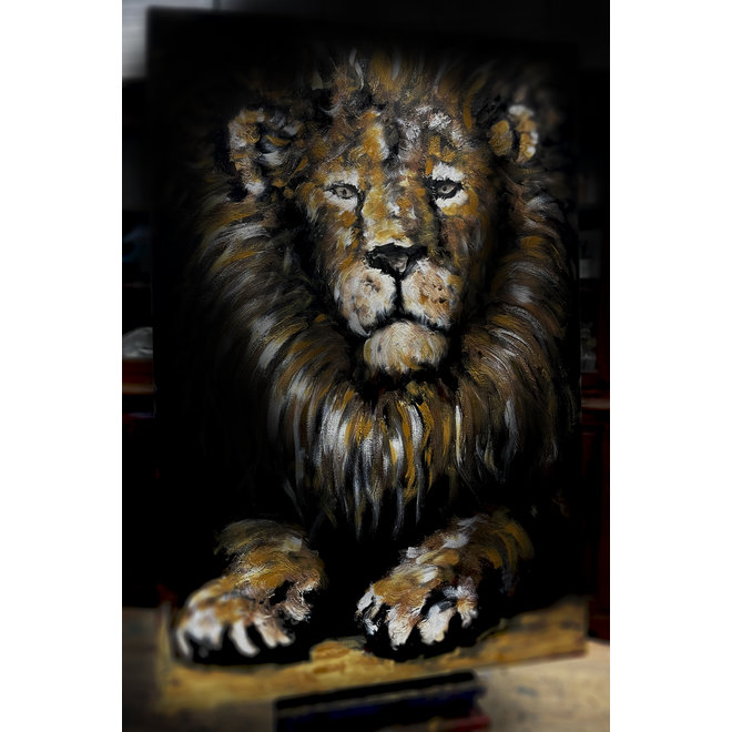 Painting - Master Series - 100x150 cm - The King Ivory Black - Leeuw