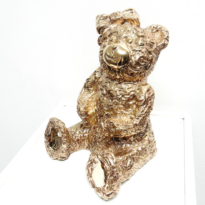 Sculpture -Rick Triest -  Lady Bobby in Brons''CHANEL BOW'' GOLD - 32cm