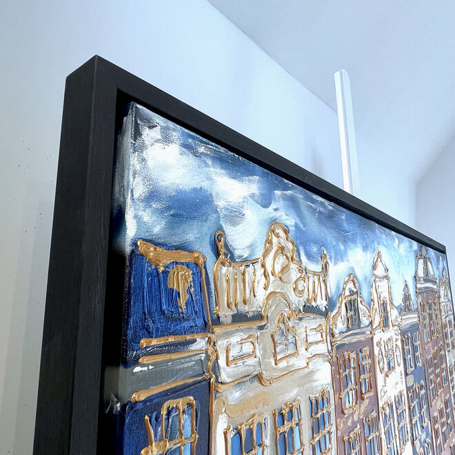 Schilderij- 100x150cm - Rick Triest - Amsterdam Herengracht -Copper & Gold