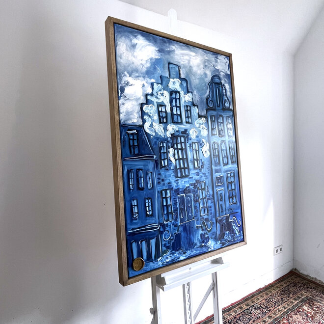 Painting- 80x120 cm - Rick Triest - Amsterdam Delft Blue Series - Blockx Blue & Prussian Blue #1