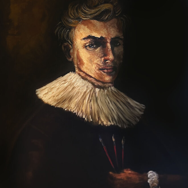 Painting - Master Series - - Rick Triest - 80x100 cm - ''Zelfportret als Rembrandt van Rijn in zijn zondagse pak ''