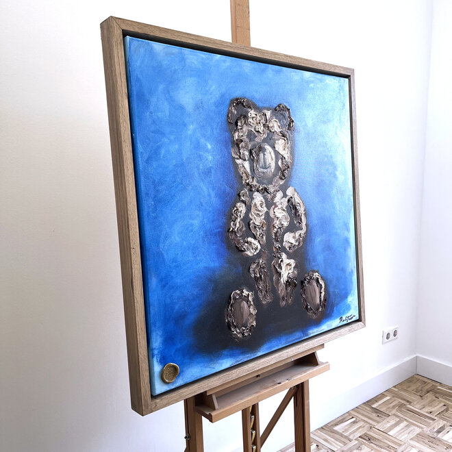 Painting - Rick Triest - 80x80 cm - Bobby the Teddybear -  ''Classic  Bobby -impasto 2''