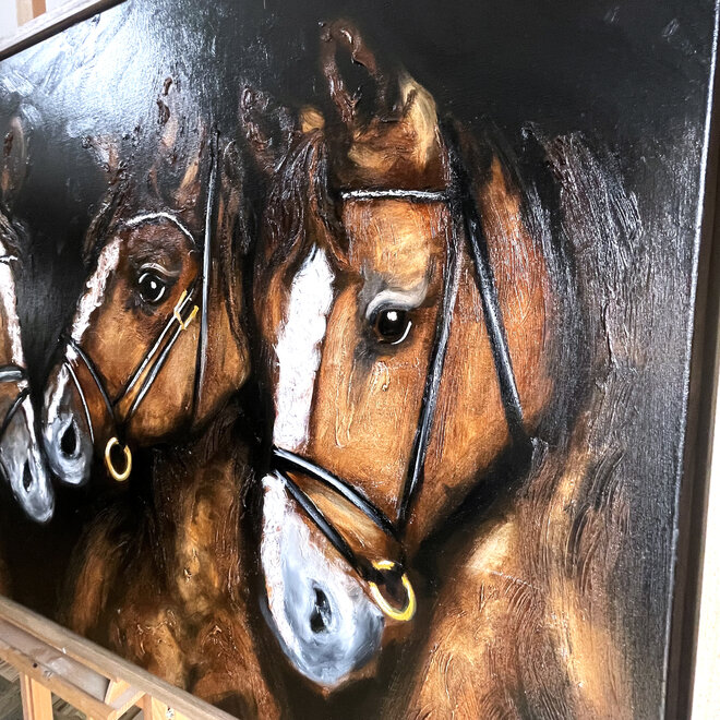 Schilderij - Master Series - 100x200 cm - ''Four Seasons ''  - Horses