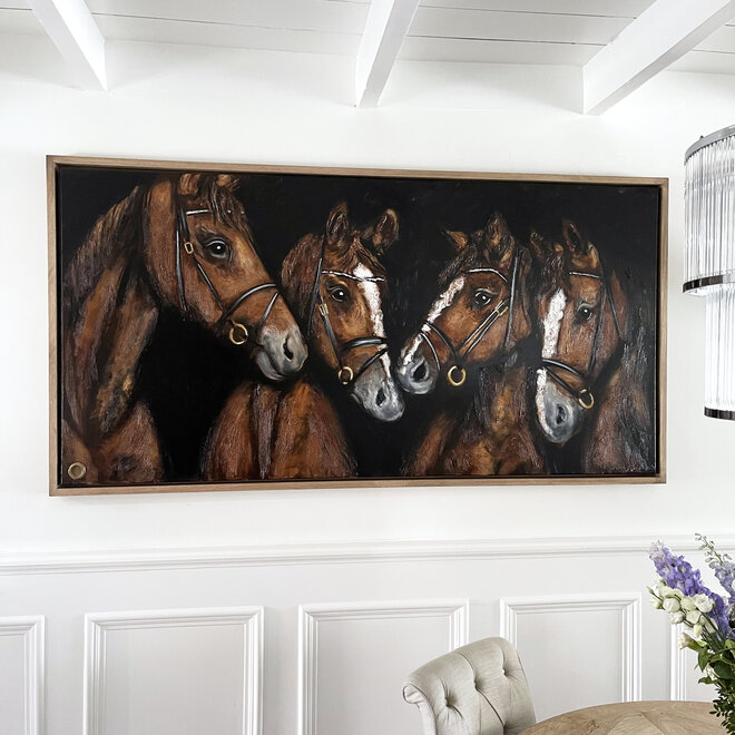 Schilderij - Master Series - 100x200 cm - ''Four Seasons ''  - Horses