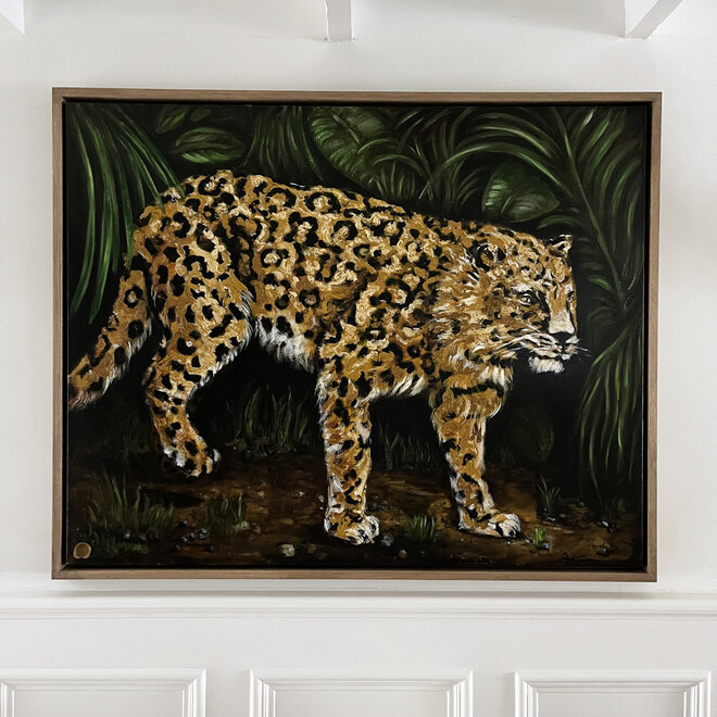 Schilderij - Master Series - 120x150 cm - Luipaard in zijn habitat