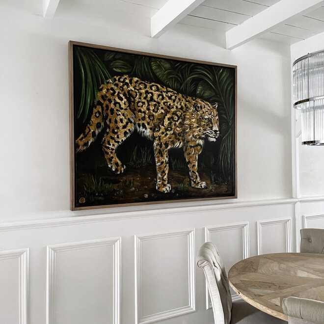 Painting - Master Series - 120x150 cm - Leopard in its habitat.