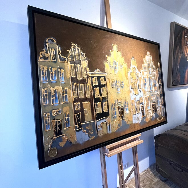 ROEST - Schilderij- 100x150cm - Rick Triest - Amsterdam Herengracht -- Brons & Metaalverf #27