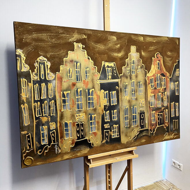 ROEST - Schilderij- 100x150cm - Rick Triest - Amsterdam Herengracht - Brons & Metaalverf #28