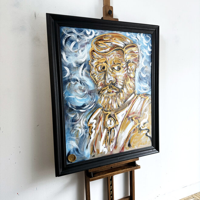 Schilderij- 80x100 cm - Zelfportret van Vincent van Gogh door Rick Triest - #6