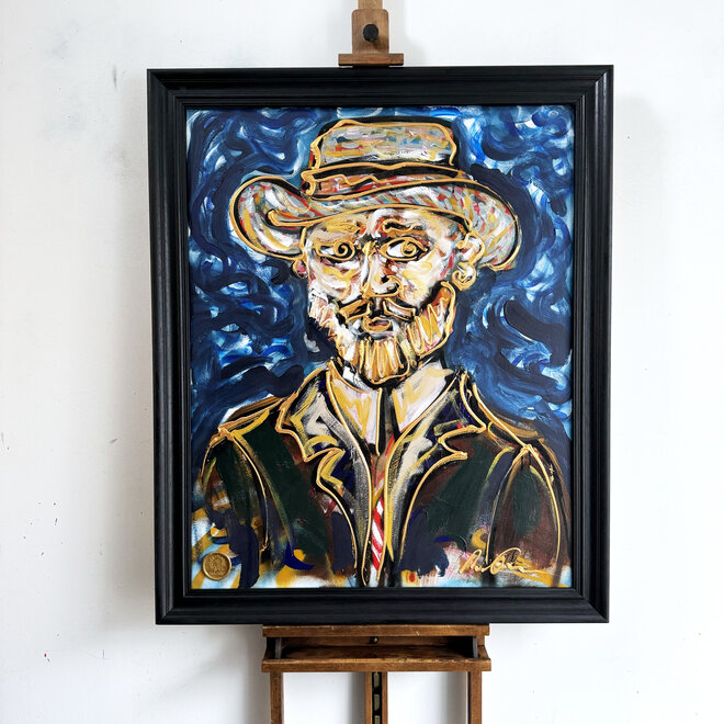Schilderij- 80x100 cm - Zelfportret van Vincent van Gogh door Rick Triest - #4