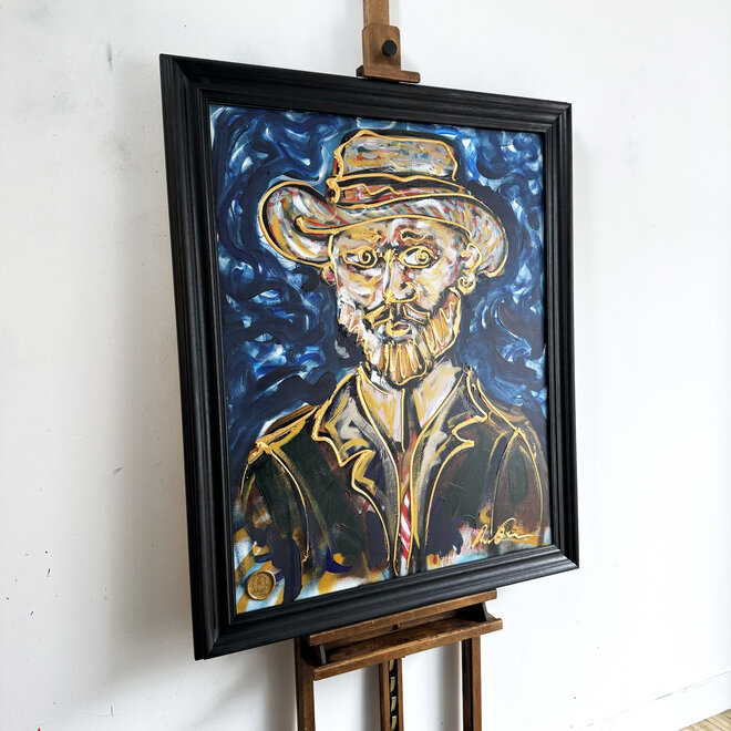 Schilderij- 80x100 cm - Zelfportret van Vincent van Gogh door Rick Triest - #4