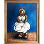 Olieverf schilderij- 80x100 cm -Rick Triest -Sir Bobby de teddybeer - Lady Bobby in Cocktail dress