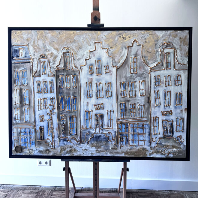 Painting - 100x140  cm - Amsterdam Herengracht -Umber white Wash & Gold #2